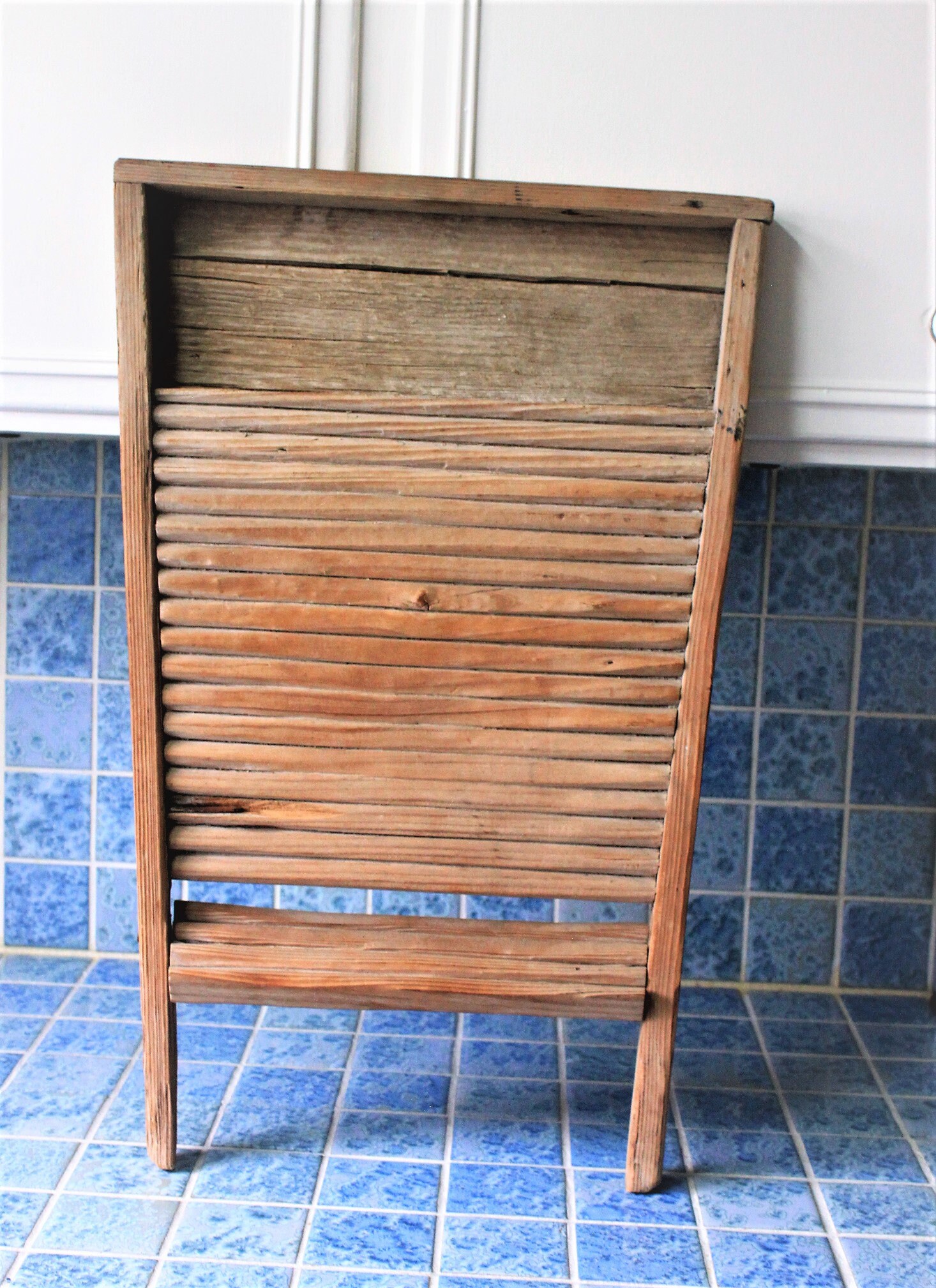 Antique 1800s primitive wooden washboard, handmade and perfect for