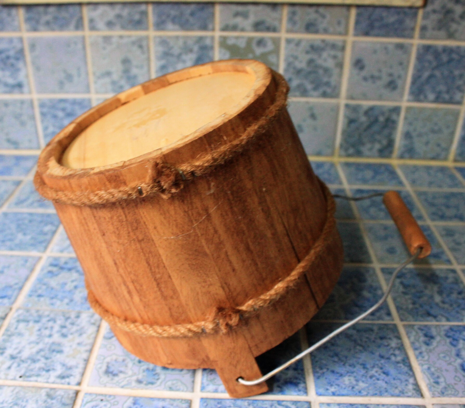 Vintage barrel bucket basket