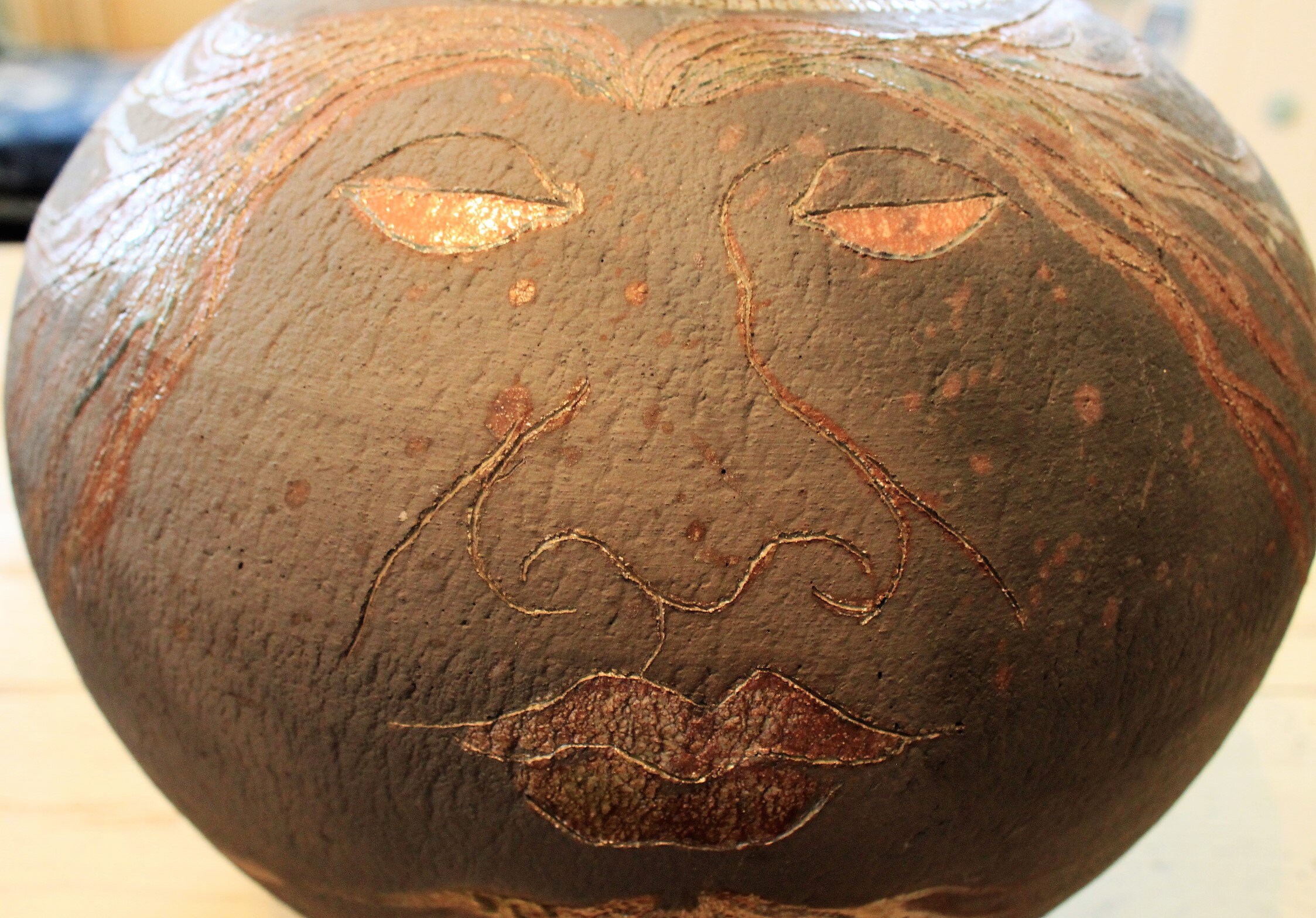 Vintage Raku Pottery Vase Signed by Artist Bill Capshaw