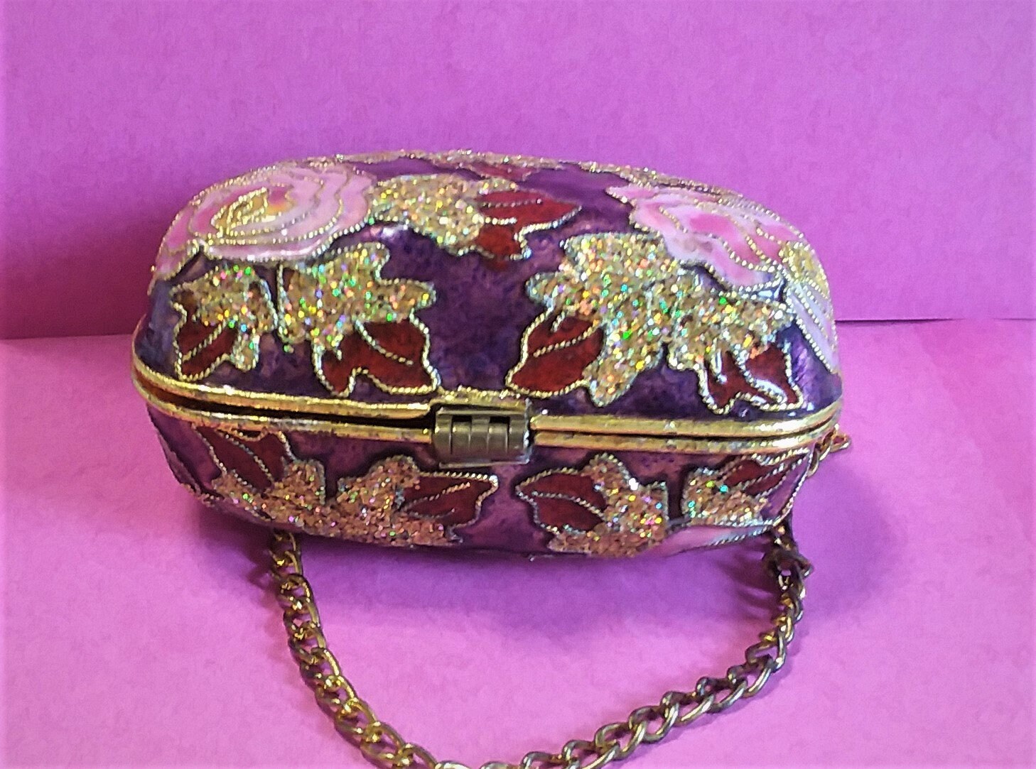 Cloisonné Purse, Enamel Purse, Enamel Brass Purse, Cloisonné Enamel
