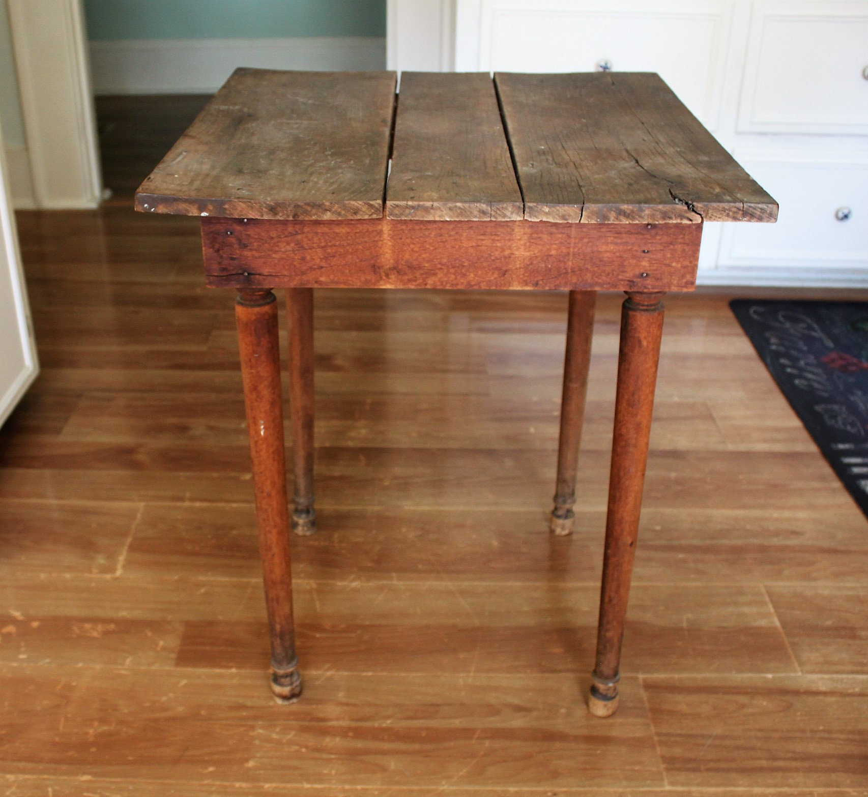 primitive kitchen table, antique country table