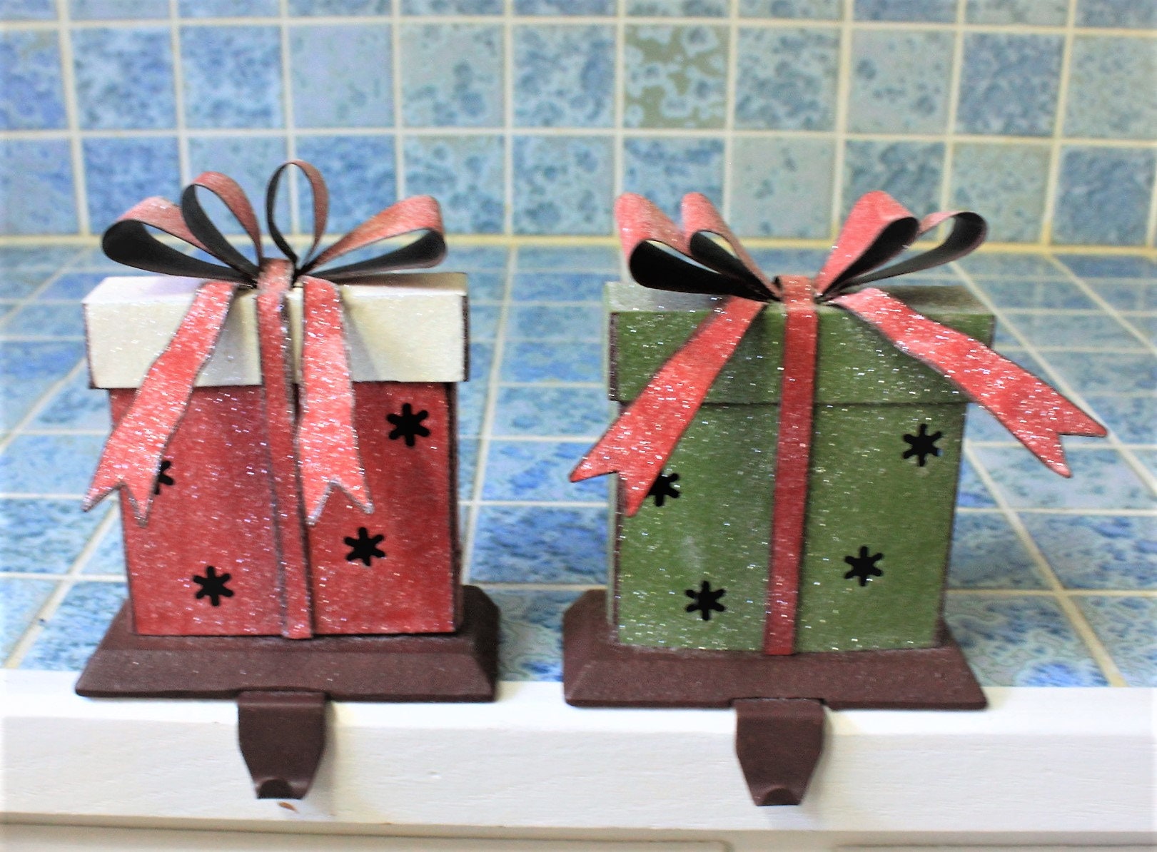 Vintage Christmas Stocking Holders 