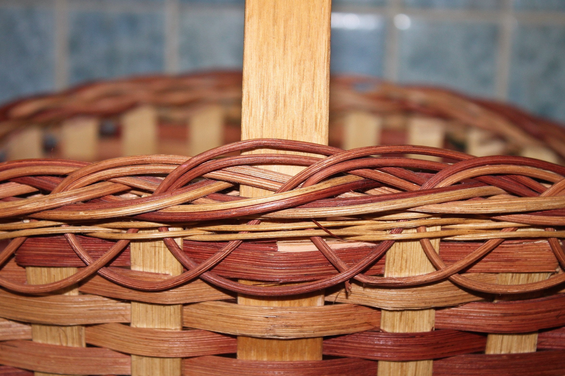 Vintage Split White Oak Basket Rectangular with Handle