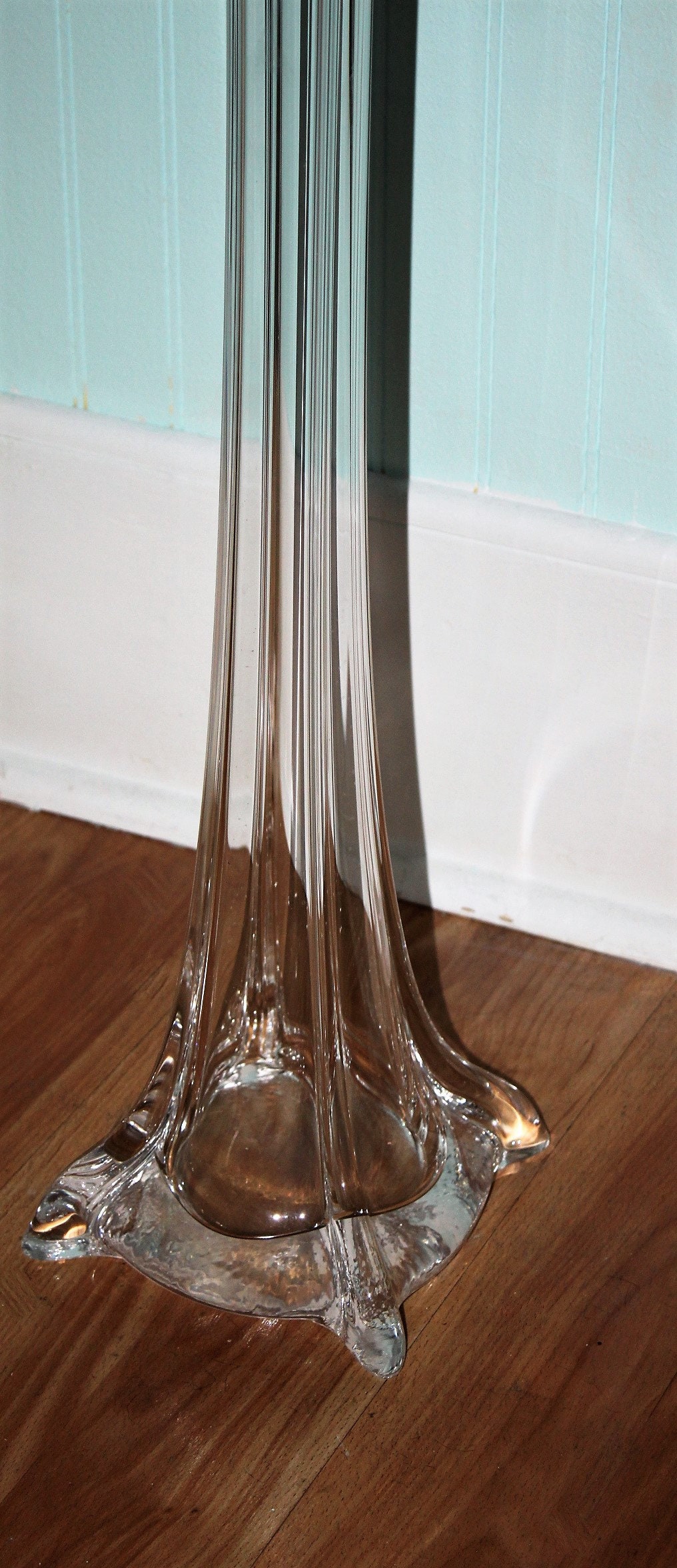 Vintage IVV Hand Blown Thick Glass 35 Tall Vase