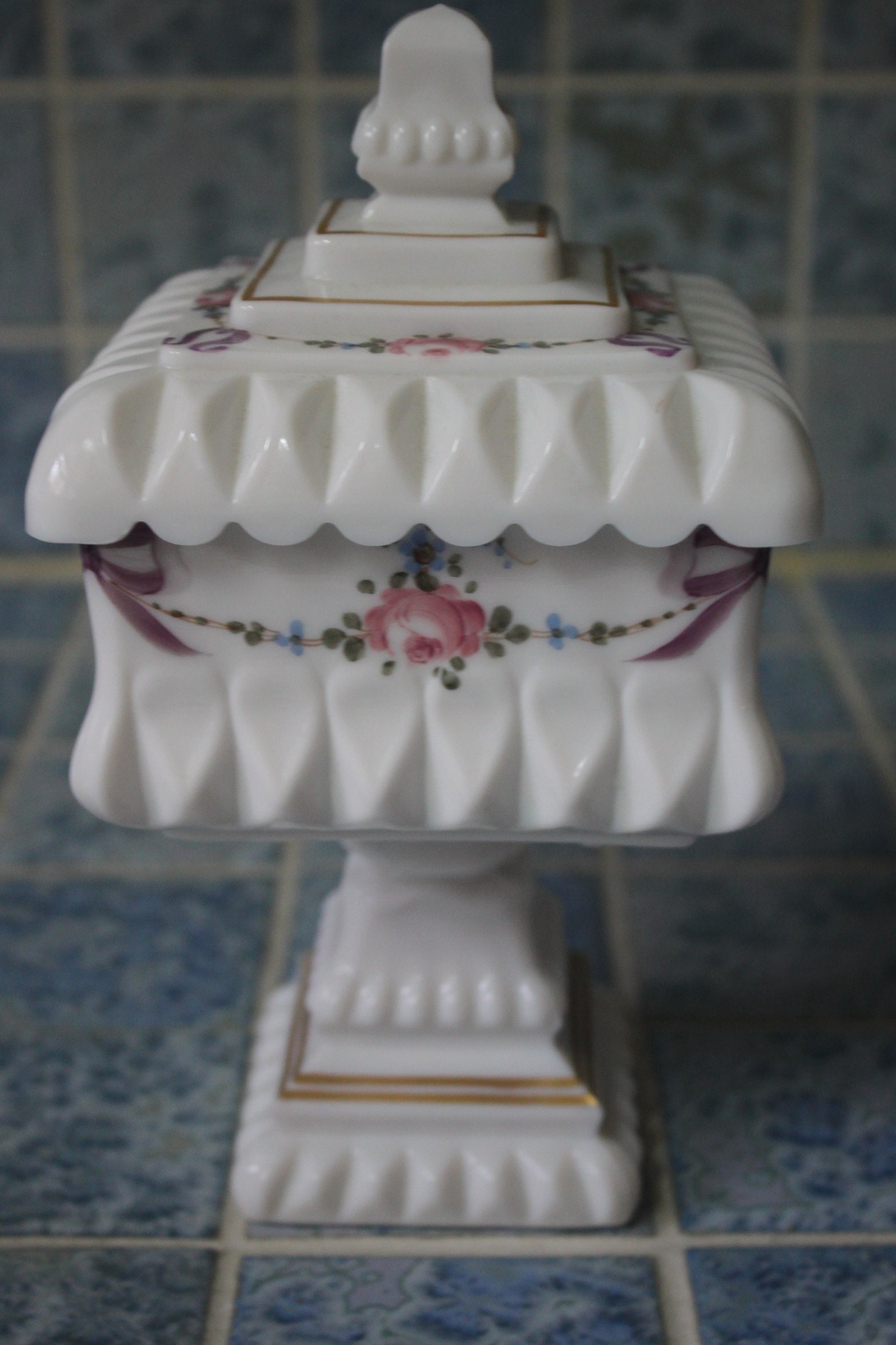 Westmoreland Hand Made Milk Glass Pedestal Covered Candy/Wedding Dish