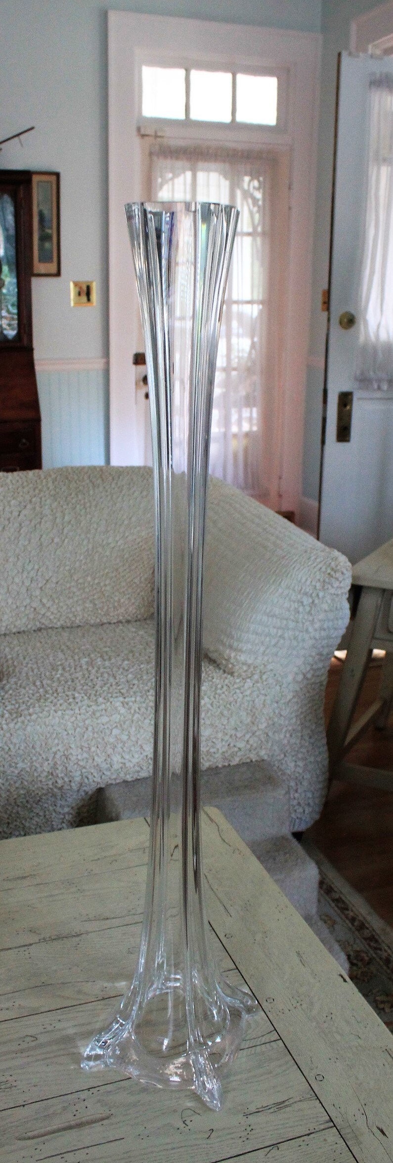 Vintage IVV Hand Blown Thick Glass 35 Tall Vase