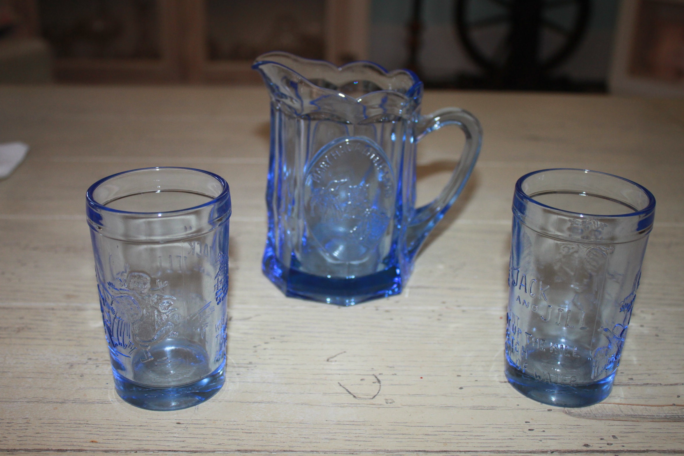 A Tiara Exclusive Nursery Rhyme Jack and Jill Pitcher and Glass Set