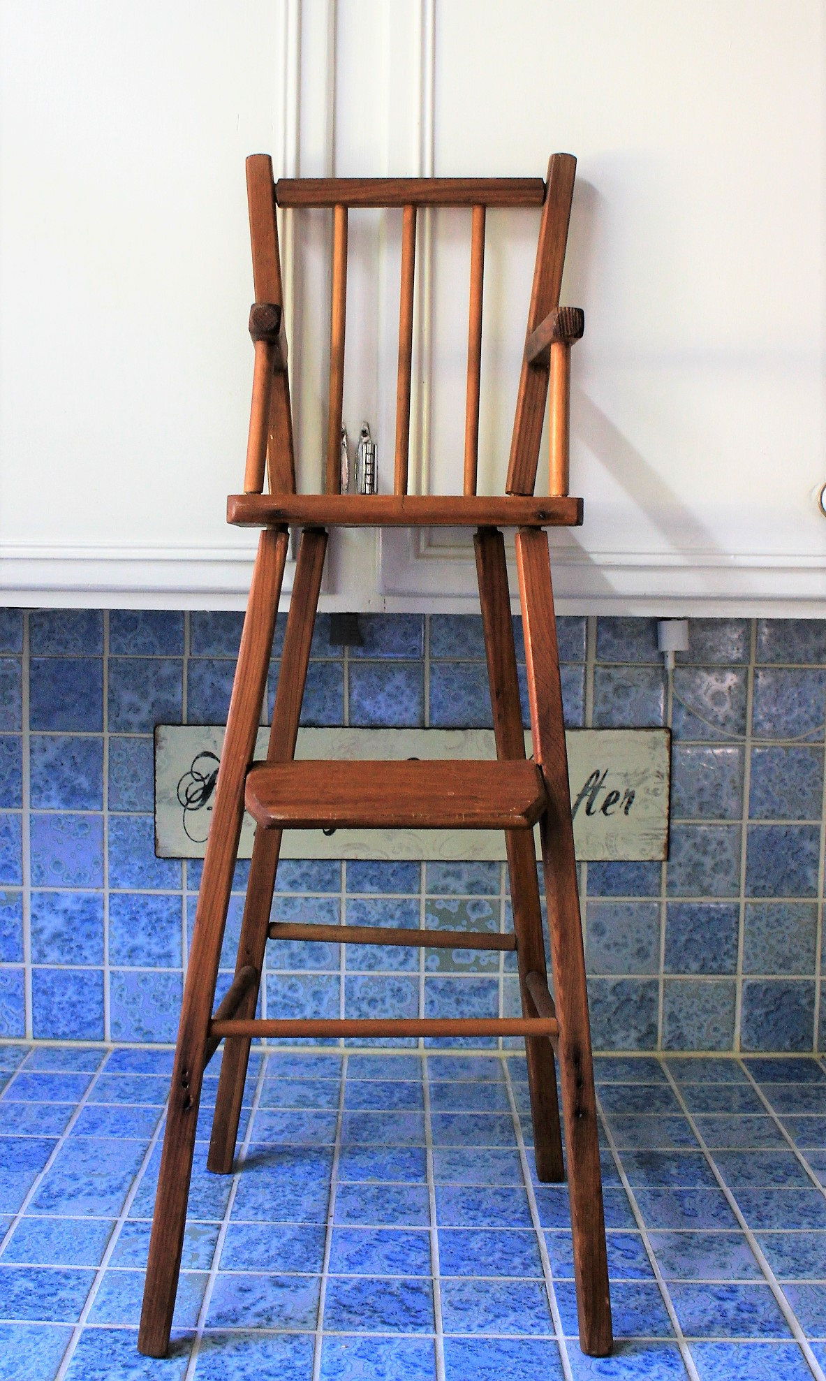 Old fashioned wood cheap high chair