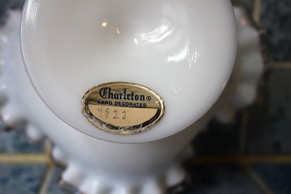Fenton Silver Crest Hand Painted Bowl Charleton Design Pink Etsy