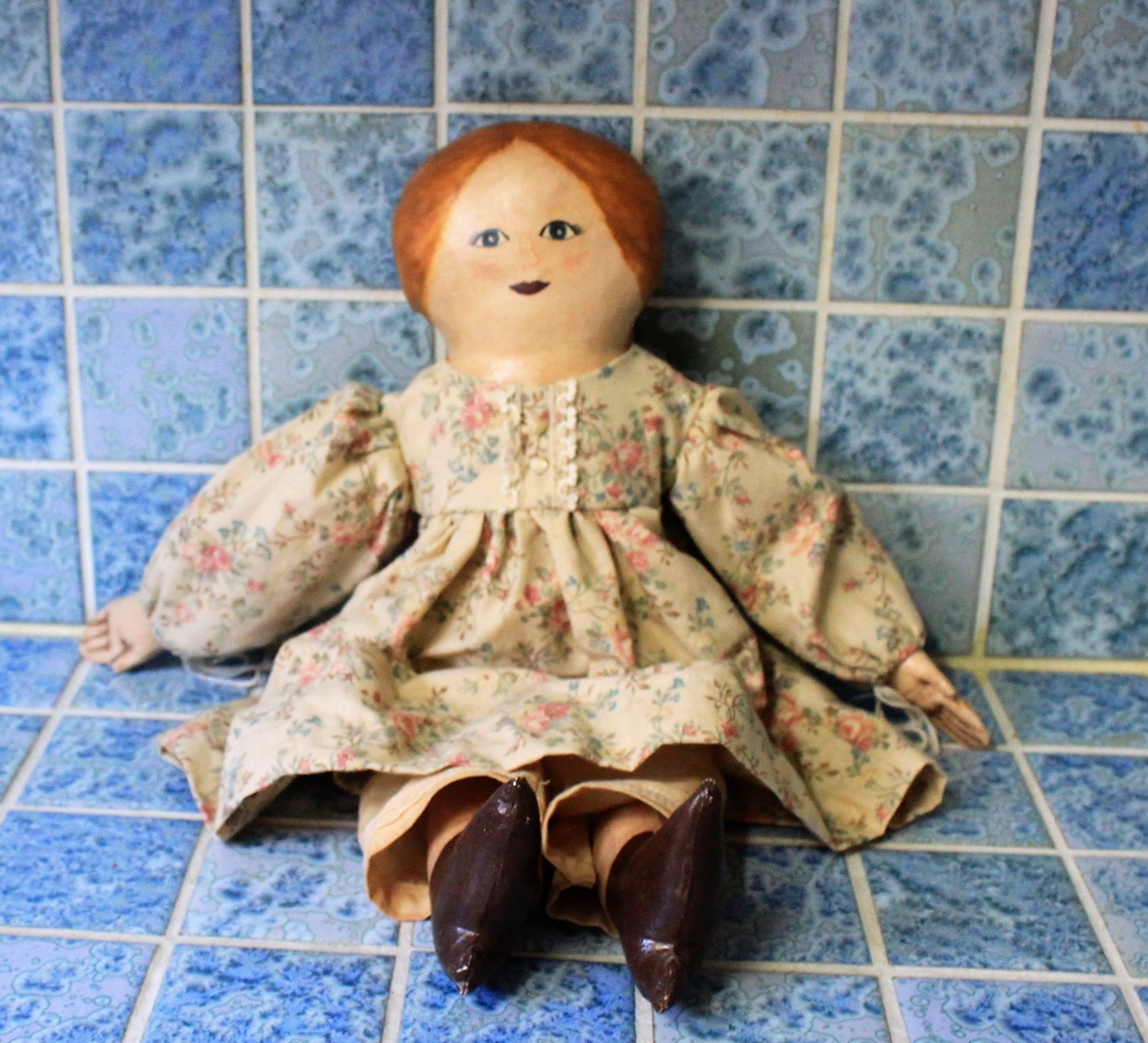 Wonderful Unusual Handmade Leather Doll Signed And Dated Very Well