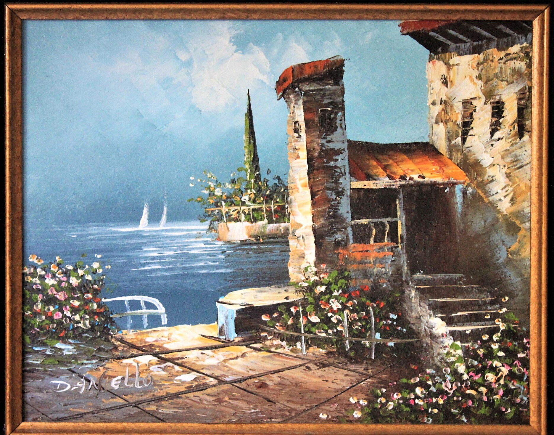 Italy wall art Italy painting Small landscape painting Italian