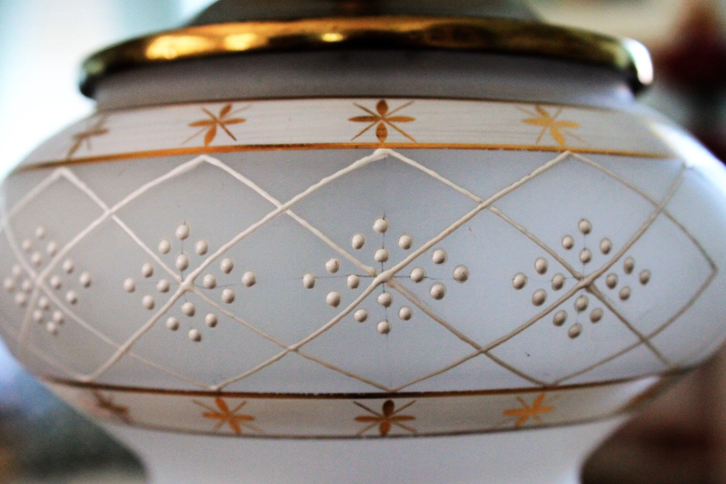 West Germany Bristol Glass Table Lamps vintage 1940s LAMP BAVARIAN