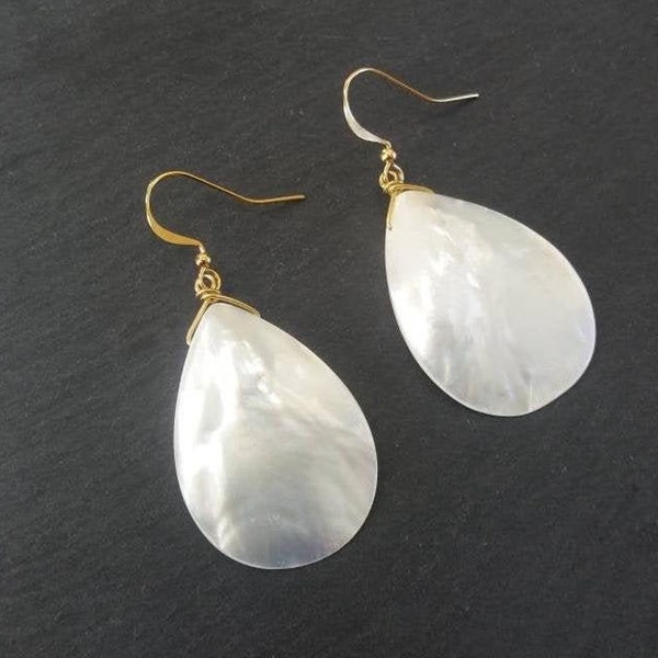 Mother of Pearl Earrings White Mother of Pearl  Earrings Drop Beach Earrings Beach Wedding Earrings