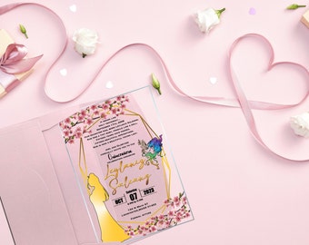Mulan Concept Party Invitation , Wedding Invitation Designs, Birthday Quinceanera Party Clear Invitations