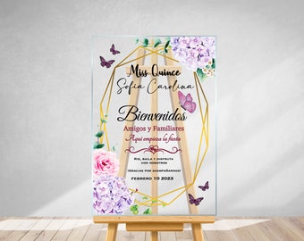 Welcome Sign for Wedding and Quinceanera, Welcome Banner, Party Sign, Custom Welcome Sign