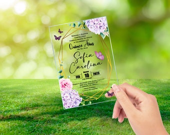 Quinceanera Party Invitation , Wedding Invitation Designs, Birthday Quinceanera Party Clear Invitations