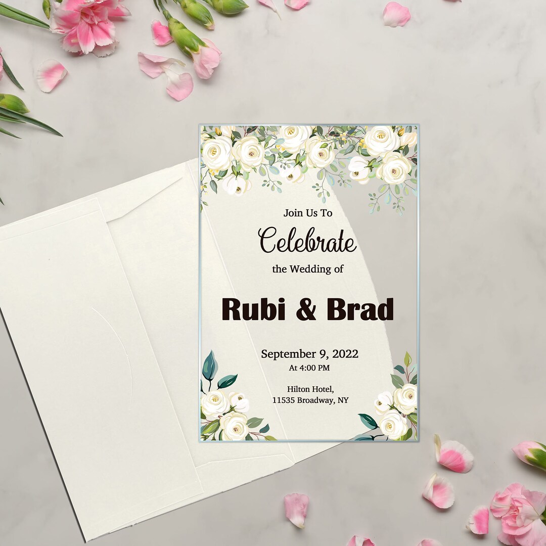 Wedding Invitation , White Rose Invitation Designs, Birthday ...