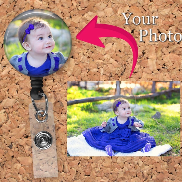 Photo Badge Reel, Personalized Badge Reel Holder, Custom Photo Badge Reel, Your Photo Badge Holder, Show Off Your Loved Ones and Pets