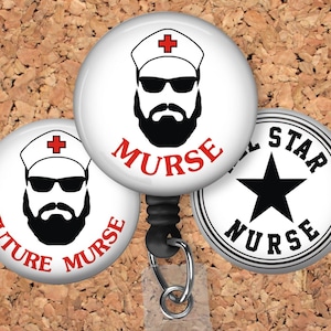 Murse Badge Reel Retractable Lanyard Badge Holder Carabiner Id Holder  Male Nurse Badge Reel Gift B1100
