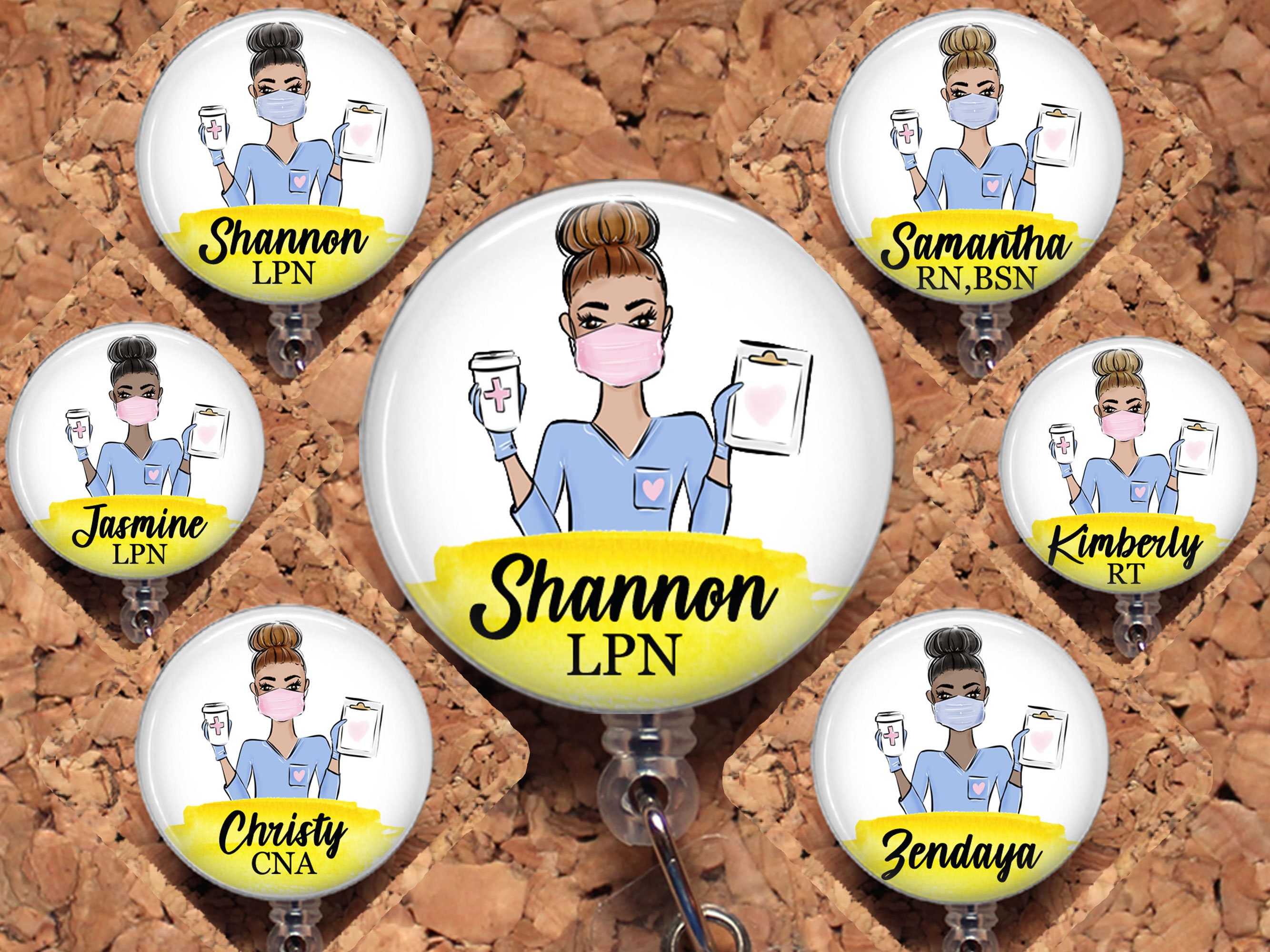  Custom Cute Name Retractable Badge Reel RN CNA LPN