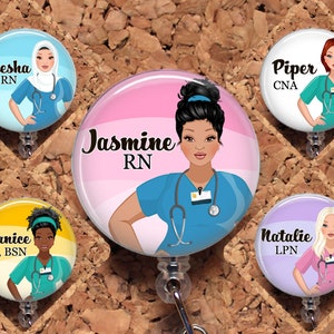 Acrylic Medical LPN CNA MA RN RT LVN Nurse Badge Reel Retractable ID Badge  Holder With 360 Rotating Alligator Clip Name Holder - AliExpress