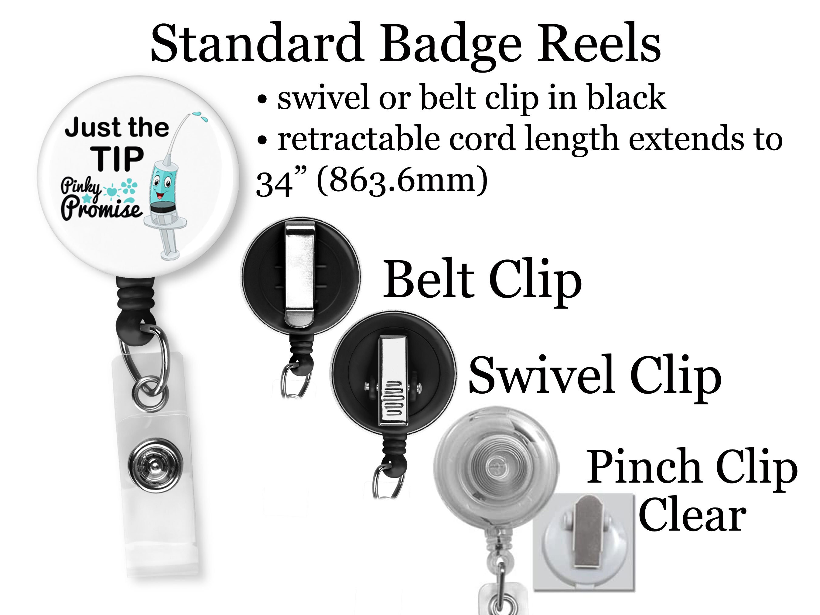 Just the Tip Badge Reel ID Holder Funny Nurse Badge Reel Phlebotomist Badge  Reel Lanyard, Heavy Duty Reel, Magnet Reel 8169 
