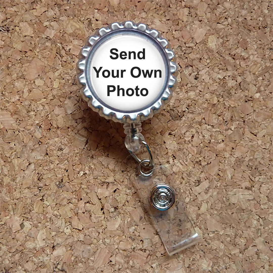 Bottle Cap Badge Reel Lanyard Custom Personalized With Your Etsy
