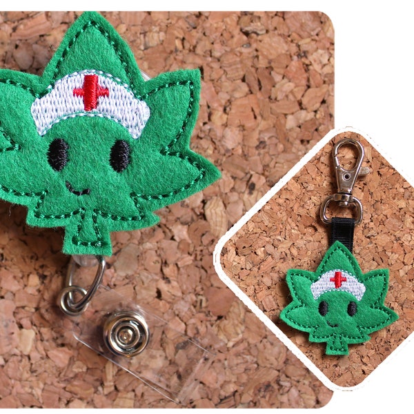 Medical Marijuana Badge Reel,  Cannabis Leaf Badge Reel, Lanyard, Retractable Name Holder, Dispensary worker, 1121