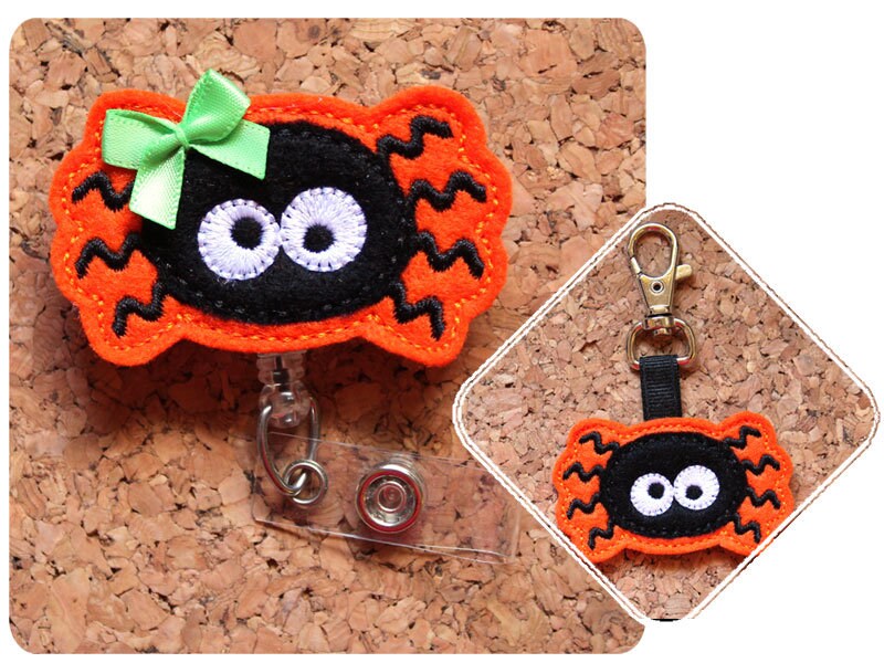 Orange Spider Badge Reel, Halloween ID Badge Reel, Retractable Badge …