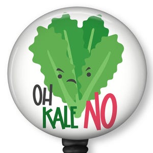 Dietitian Badge Reel, Funny Nutritionist Id Holder, Kale Carabiner, Heavy Duty Reel, Magnet Reel, Funny Vegetable Badge Reel, 8046