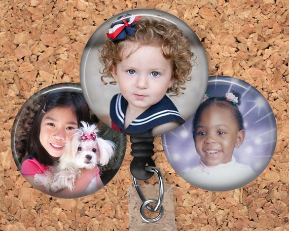 CUSTOM PHOTO Badge Reel, Personalized With Your Own Photo, Lanyard