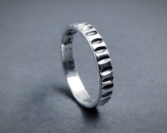 Mens Rings Casual. Cool Rings for Men, Stylish Rings for Men, Textured Silver Ring, Silver Male Ring, Artistic Jewelry, Sterling Ring Band