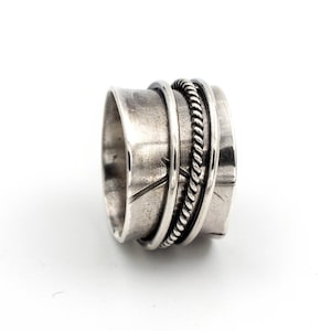 Anillo de ansiedad, anillo giratorio de plata 925, anillo antiestrés para mujer, anillo antiestrés, anillo de plata para meditación y alivio del estrés.