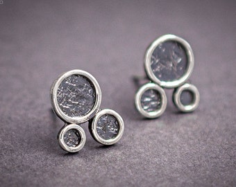 Stud Earrings Casual Minimalist Jewelry, Small Post Earrings, Handmade Silver Geometrical Earrings