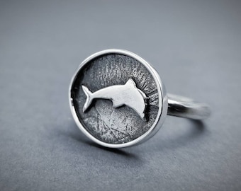 Sterling Silver Dolphin Signet Ring: Ocean Inspired Good Luck Jewelry