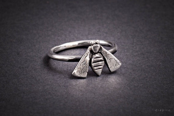 Handmade Sterling Silver Honey Bee Ring: Ancient Greek Style