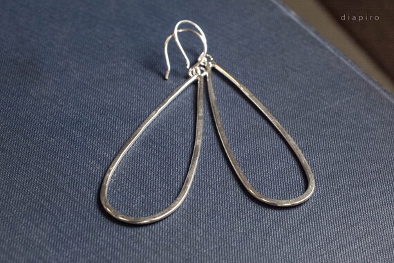 Martellato Doppia Goccia Orecchini Argento Sterling 925 Marcato - Foto 10