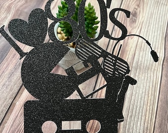 80s Theme Cake Topper: Retro Birthday Party Decoration
