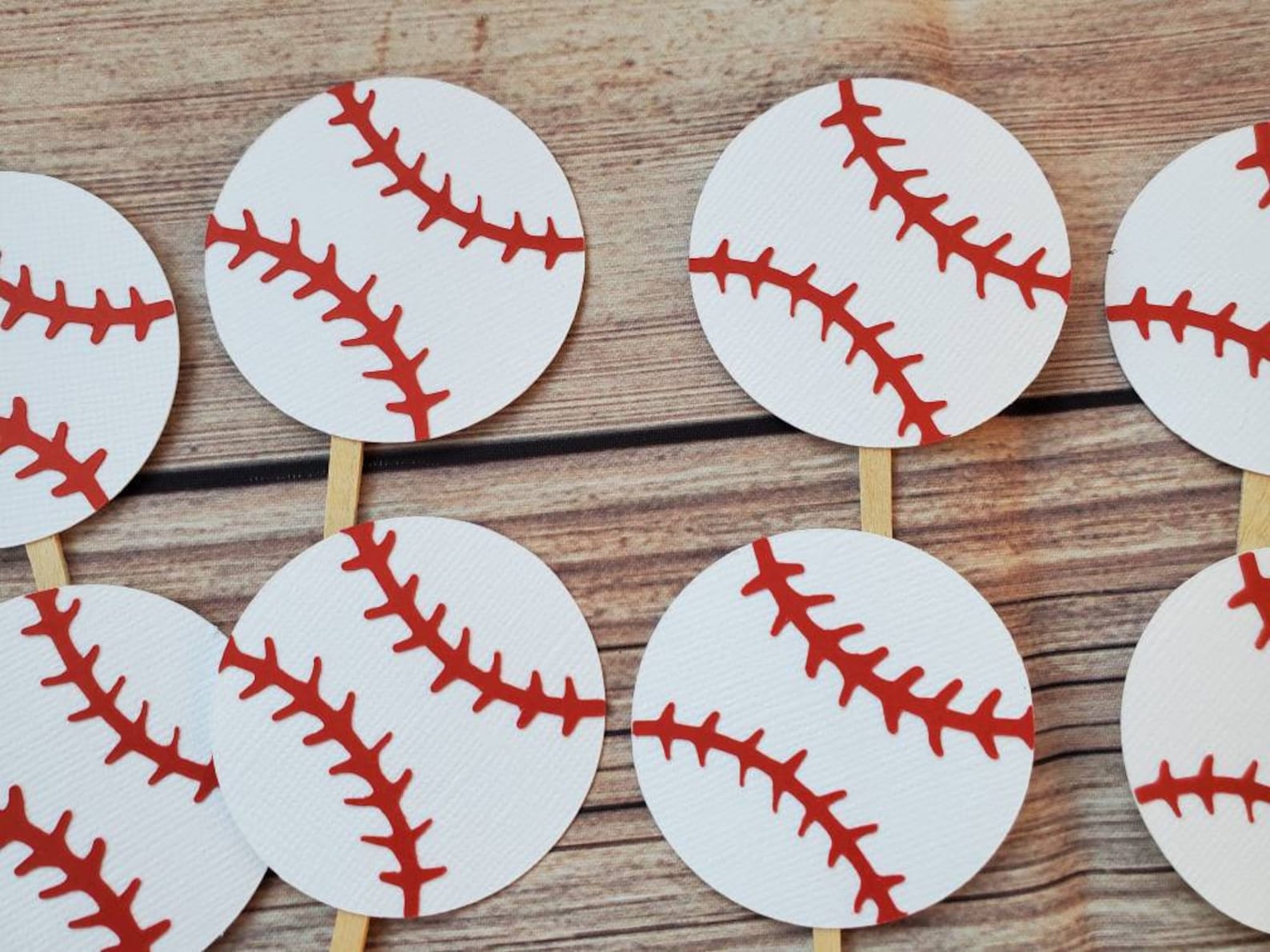 Baseball Cupcake Toppers/ Cupcake Topper/ Baseball/ Baseball Etsy