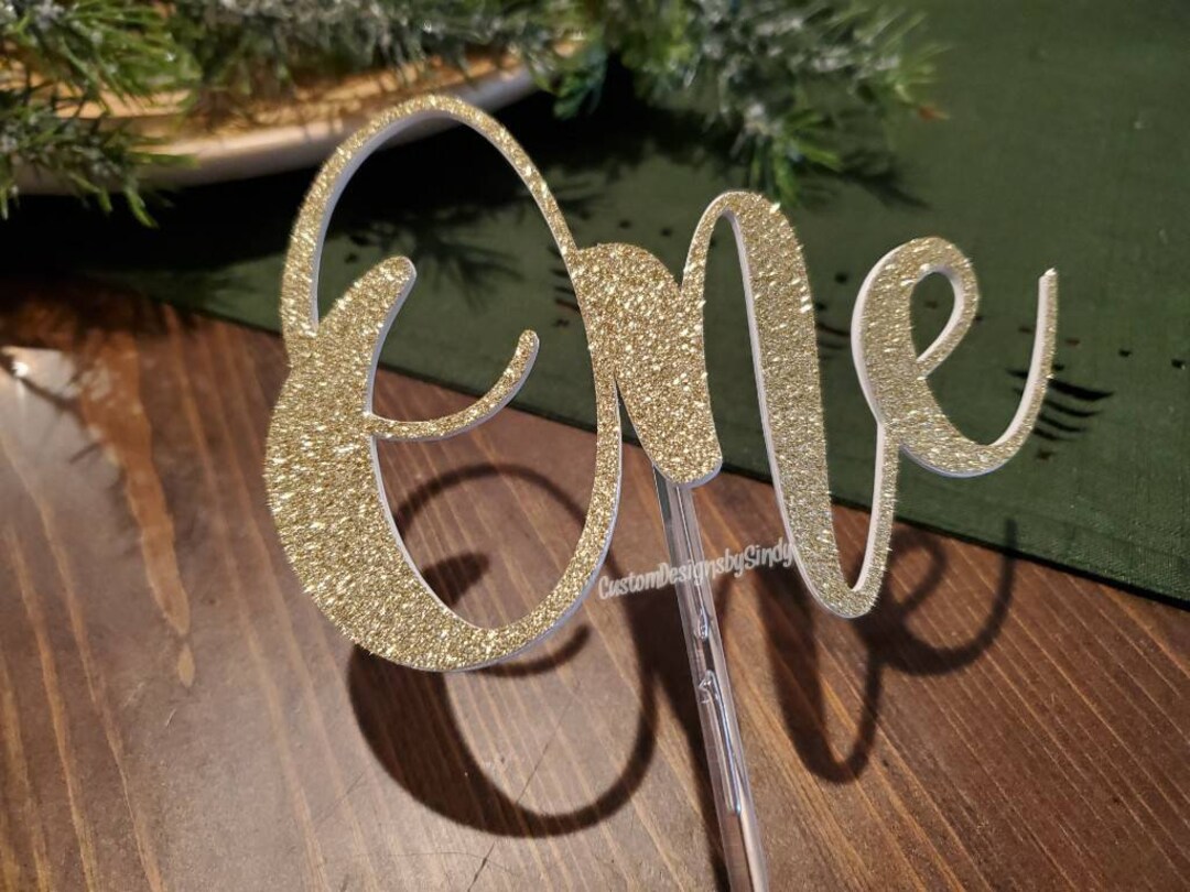 Glitter One Cake Topper: First Birthday Party Decor - Etsy