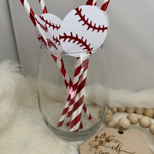 Baseball Party/ Baseball Paper Straws/Baseball Party Straws/ First Baseball Birthday/ Baseball Theme/ Sports Party/Tailgate