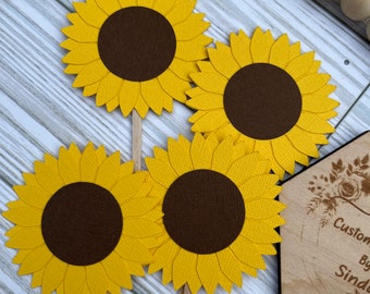 Sunflower Cupcake Toppers: Fall Party Decor (Set of 12)