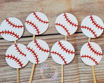 Baseball Cupcake Toppers: Rookie of the Year Party Decorations