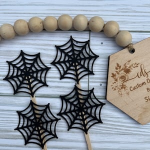 Spider Web Cupcake Toppers: Halloween Party Decor (Set of 12)