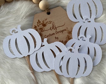 Pumpkin Cupcake Toppers: Fall Party Decorations (Set of 12)