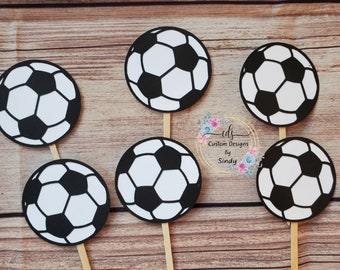 Soccer Ball Cupcake Toppers: Sports Party Decorations