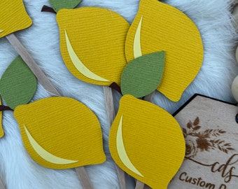 Lemon Cupcake Toppers: Party Decorations, Lemonade Birthday