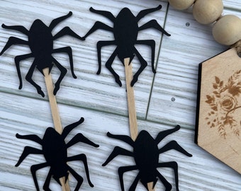 Halloween Spider Cupcake Toppers: Party Decorations, Set of 12