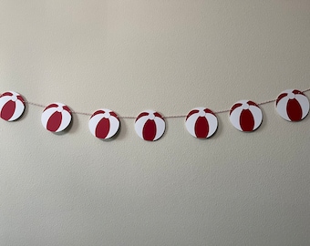 Beach Ball Garland: Summer Party Decor, 4" Cardstock Balls