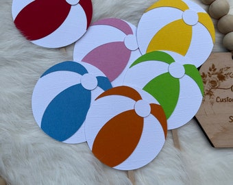 Beach Ball Cupcake Toppers: Handmade Summer Party Decor